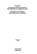 Cover of: lexicon of signs from a Polynesian outliner island: a description of 217 signs as developed and used by Kagobai, the only deaf-mute of Rennell Island