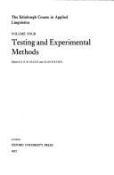 Cover of: Testing and experimental methods