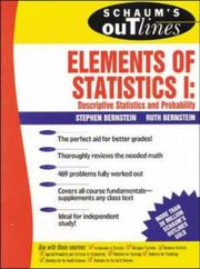 Cover of: Schaum's Outline of Elements of Statistics I: Descriptive Statistics and Probability