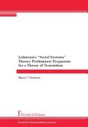 Cover of: Luhmann's "social systems" theory by Hans J. Vermeer