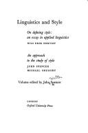 Cover of: Linguistics and style