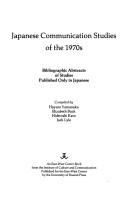 Cover of: Japanese Communication Studies of the 1970's