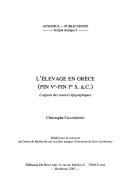 Cover of: L' élevage en Grèce (fin Ve-fin Ier s. a.C.) by Christophe Chandezon
