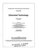 Cover of: Ultraviolet Technology (Spie Volume 687)