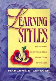 Cover of: Learning Styles by Marlene D. Lefever