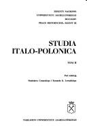 Cover of: Studia italo-polonica.