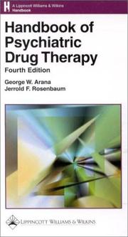 Cover of: Handbook of Psychiatric Drug Therapy