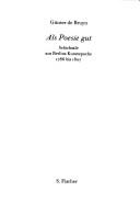 Cover of: Als Poesie gut by Günter de Bruyn