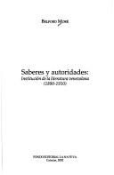 Cover of: Saberes y autoridades by Belford Moré