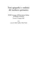 Testi agiografici e omiletici del Medioevo germanico by Associazione italiana di filologia germanica. Convegno