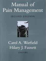 Cover of: Manual of Pain Management