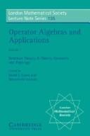 Cover of: Operator algebras and applications