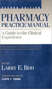 Cover of: Pharmacy Practice Manual by Larry E Boh