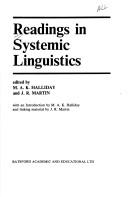 Cover of: Readings in Systemic Linguistics