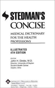 Cover of: Stedman's Concise Medical Dictionary for the Health Professions: Illustrated (Book with CD-ROM)