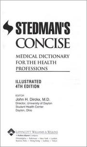 Cover of: Stedmans Concise Medical Dictionary for Health Professional Custom Imprinted by Stedmans