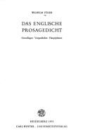 Cover of: Das englische Prosagedicht: Grundlagen, Vorgeschichte, Hauptphasen
