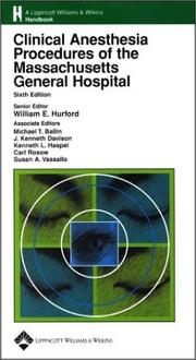 Cover of: Clinical Anesthesia Procedures of the Massachusetts General Hospital