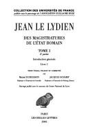 Cover of: Des magistratures de l'état romain by Johannes Laurentius Lydus