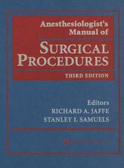 Cover of: Anesthesiologist's Manual of Surgical Procedures