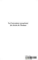 Cover of: La Convention européenne des droits de l'homme: trois années de jurisprudence de la Cour européenne des droits de l'homme, 2002-2004