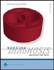 Cover of: Nursing Diagnosis: Application to Clinical Practice