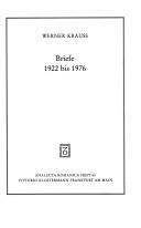 Cover of: Briefe 1922 bis 1976 by Krauss, Werner
