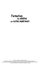 Cover of: Formation des adultes aux cycles supérieurs: quête de savoirs, de compétences ou de sens?