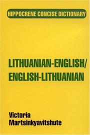 Cover of: Lithuanian-English/English-Lithuanian (Hippocrene Concise Dictionary) by Victoria Martsinkyavitshute