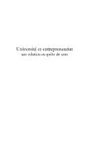 Cover of: Université et entrepreneuriat: une relation en quête de sens