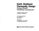 Earth Sheltered Community Design by Underground Space Center