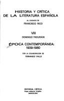 Cover of: Historia Y Critica Epoca Contempor by Domingo Yndurain, Domingo Yndurain