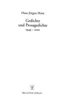 Cover of: Gedichte und Prosagedichte 1949-2001