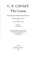 Cover of: The canon by Kōnstantinos Petrou Kabaphēs