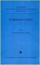 Cover of: Anthologia Latina by recensuit D.R. Shackleton Bailey.