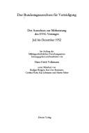 Cover of: Der Bundestagsausschuss für Verteidigung: der Ausschuss zur Mitberatung des EVG-Vertrages, Juli bis Dezember 1952