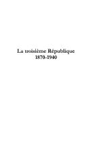 Cover of: La troisième République, 1870-1940