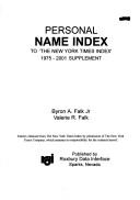 Cover of: Personal name index to The New York times index, 1975-2001 supplement | Byron A. Falk