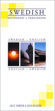 Cover of: Swedish-English/English-Swedish Dictionary & Phrasebook (Hippocrene Dictionary & Phrasebooks)