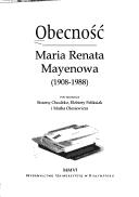 Cover of: Obecność: Maria Renata Mayenowa, 1908-1988