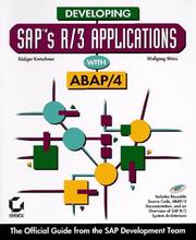 Cover of: Developing SAP's R/3 applications with ABAP/4