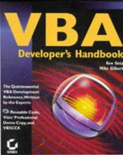 Cover of: VBA developer's handbook