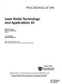 Cover of: Laser radar technology and applications XII: 11-12 April, 2007, Orlando, Florida, USA