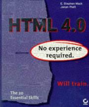 Cover of: HTML 4.0 | E. Stephen Mack