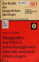 Cover of: Marginalien zur MEGA nebst Randglossen über alte und neue "Marxologen"