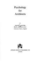 Psychology for architects by David V. Canter