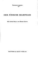 Cover of: Der jüdische Selbsthass