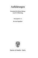 Cover of: Aufkl arungen. Festschrift f ur Klaus D using zum 60.Geburtstag