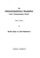 Cover of: Die südniederländischen Mundarten by Theodor Frings, Theodor Frings