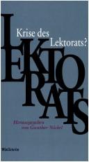 Cover of: Krise des Lektorats?